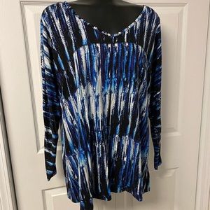 Willi Smith Blue White and Black Tunic 1X